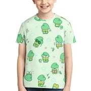 Kids Keroppi Shirts 3D Printing Cartoon T Shirt Casual Top Summer Short Sleeve Novelty Tee For Boys Girls